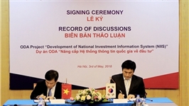 Lễ ký Biên bản thảo luận giữa Bộ Kế hoạch và Đầu tư và KOICA  Hàn Quốc về Dự án “Nâng cấp, phát triển hệ thống thông tin Quốc gia  về đầu tư”